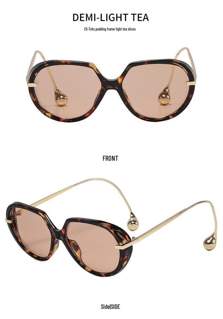 Women's Oversized Retro Sunglasses - UV Protection, Face Slimming, High-End Style