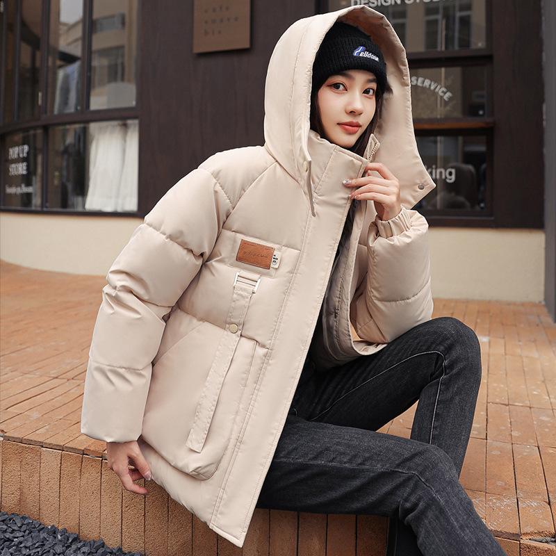 Damen Kurze Baumwoll-Daunenjacke - Koreanischer Stil, Lockere Passform, Hong Kong Trend, Kleine Größe, Perfekt für Studentinnen