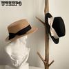 Flat-top Wide-brimmed Solid Color Bow Hats Women Autumn Winter Bowknot Retro Vintage Cold-proof Windproof Hats