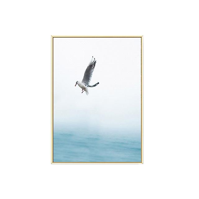 Blue Sea And Sky Nordic Landscape Canvas Painting Free Seagull Waves Beach Art Poster Living Room Cuadors Decor Seabirds Wall