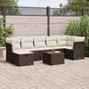 VidaXL Garden Lounge Set 8 Pcs with Brown Cushions Wicker 3325319