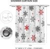 Winter Christmas Shower Curtain Bathroom Snowflake Bathroom Decoration Washable Durable Fabric Bathroom Curtain
