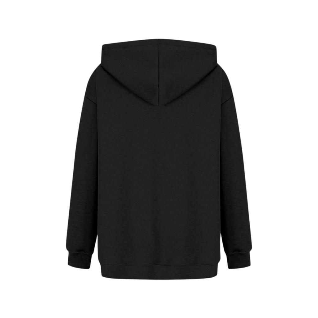 Fashionable Women's Hooded Sweatshirt Casual Pocket Top Loose Pullover
