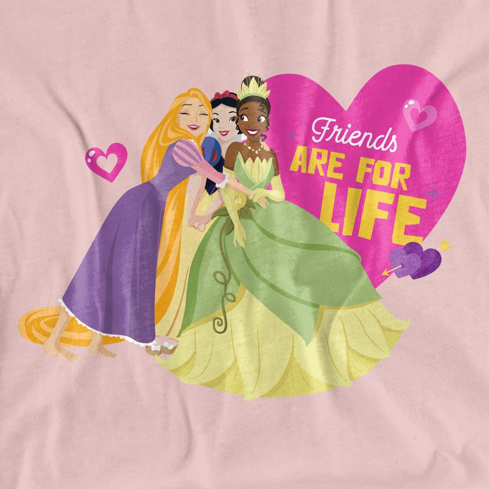 Disney Princess Womens/Ladies Friends Are For Life Valentine`s Day T-Shirt