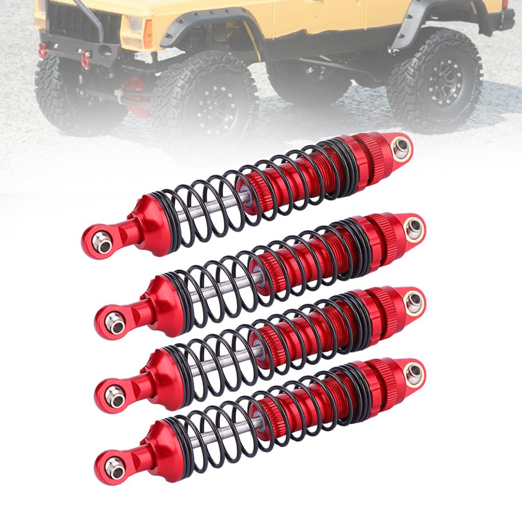 4pcs Aluminium Alloy Red RC Shock Absorber Accessory Fit for SCX10 D90 1 10 RC Crawler Car