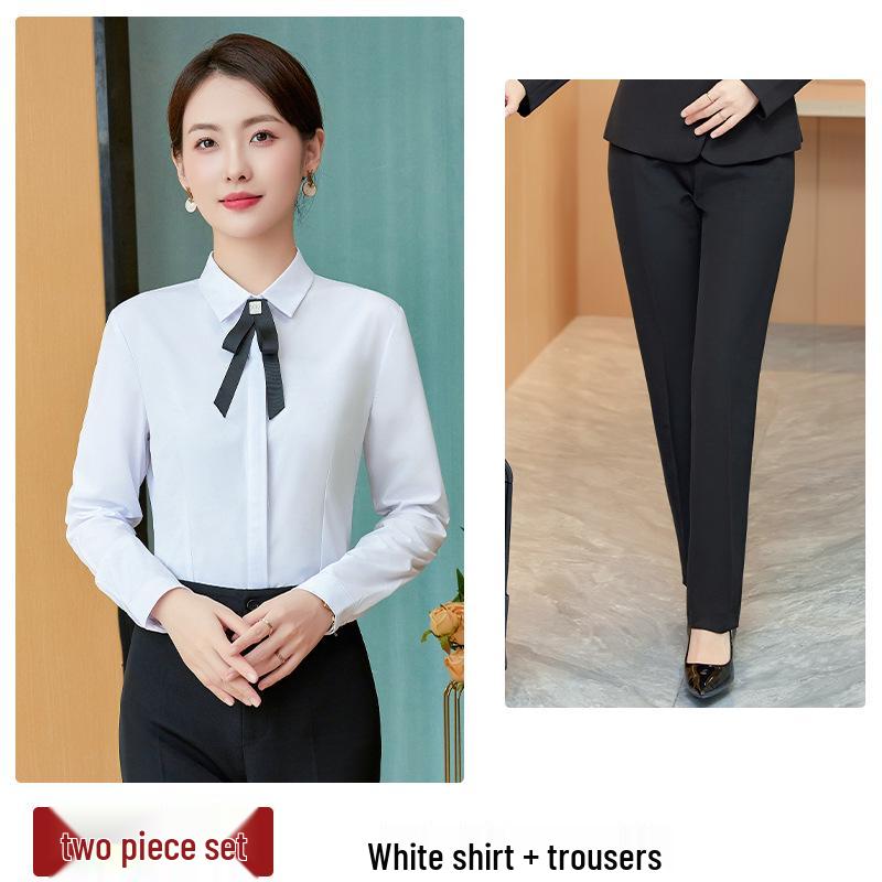 Women's 2023 Autumn Professional Long-Sleeve White Shirt