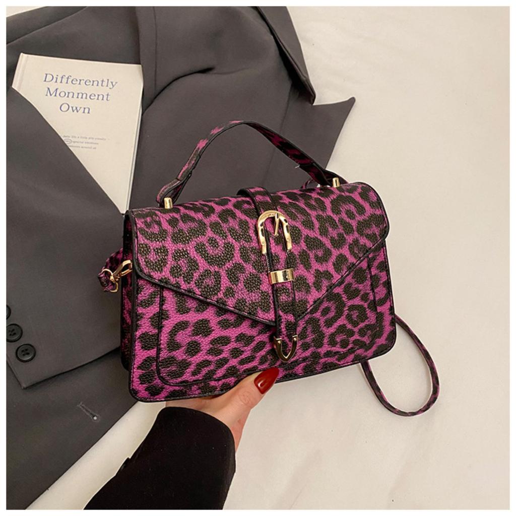 Modische kleine quadratische Tasche mit Leopardenmuster, Kette, vielseitige Schulter-Umhängetasche