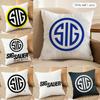 Classic SSig Sauer Cushion Cover Soft Plush Fabric DoubleSided Printed Cushion Covers for All Seasons Modern HomeDecor Gift