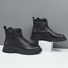 Leather Martin Boots Black Casual Leather Boots High Top Trendy Shoes Casual Shoes