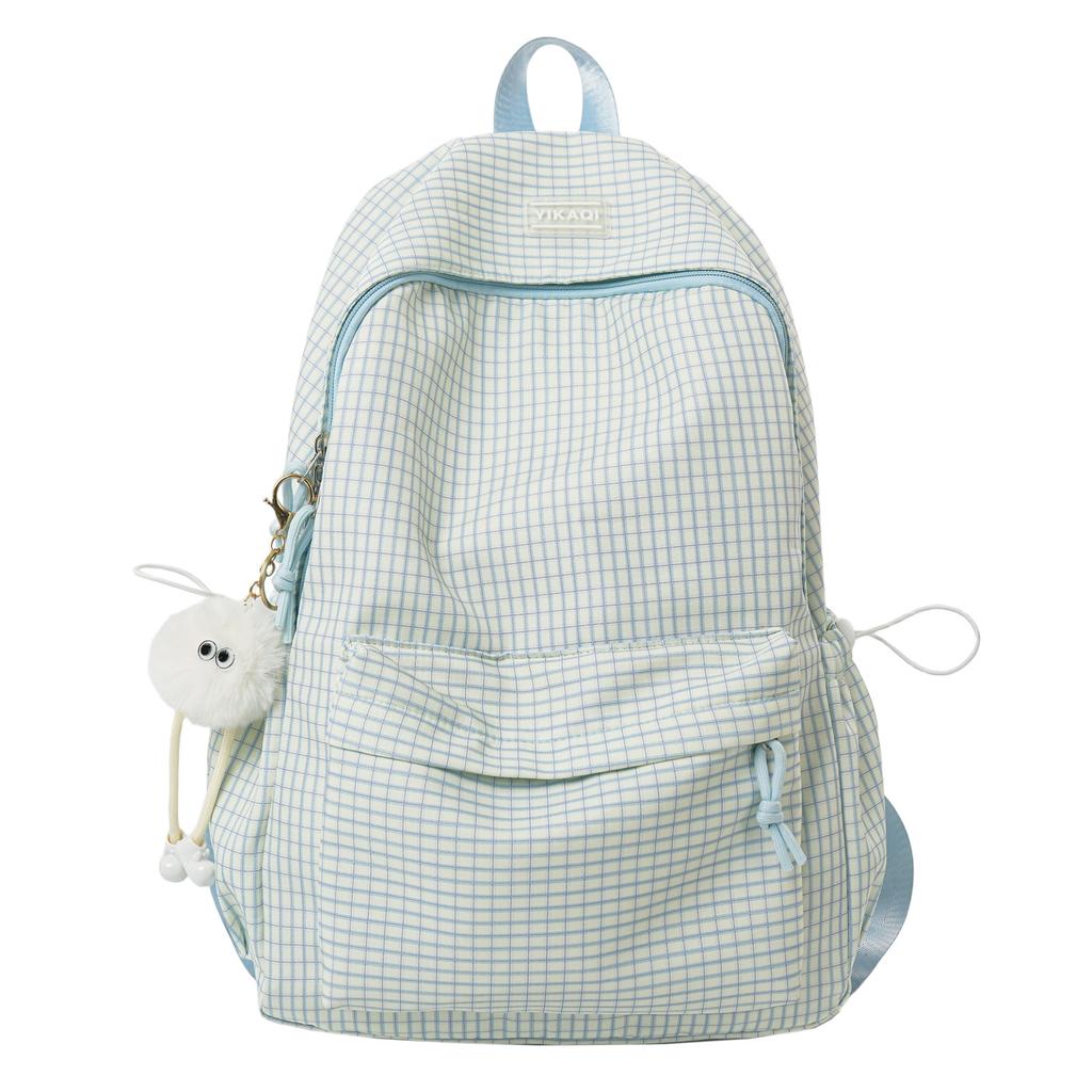 Autumn and Winter New High-Value Plaid Lightweight Student Backpack for Girls, Elementary and Middle School Students, Double Shoulder Bag