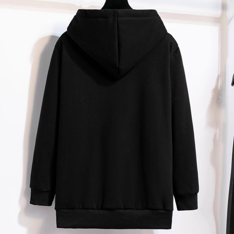 Sudadera con capucha y estampado de pentagrama de diamante de talla grande para mujer de otoño e invierno, chaqueta holgada, acolchada y gruesa de manga larga