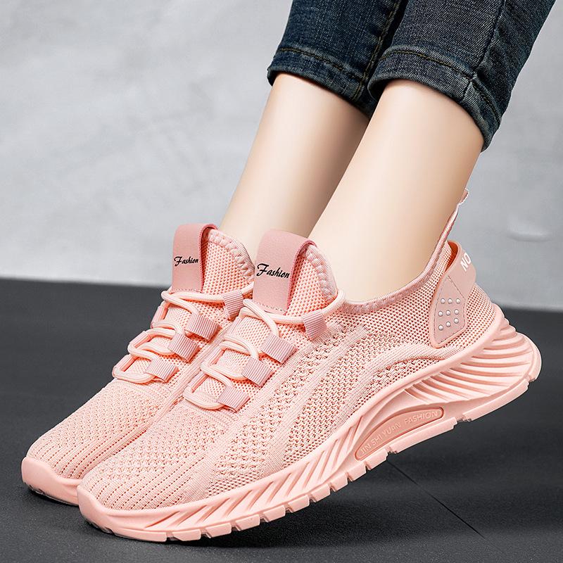 Women's 2024 Spring Fashion Flyknit Running Shoes - Breathable, Casual Sports Sneakers.
