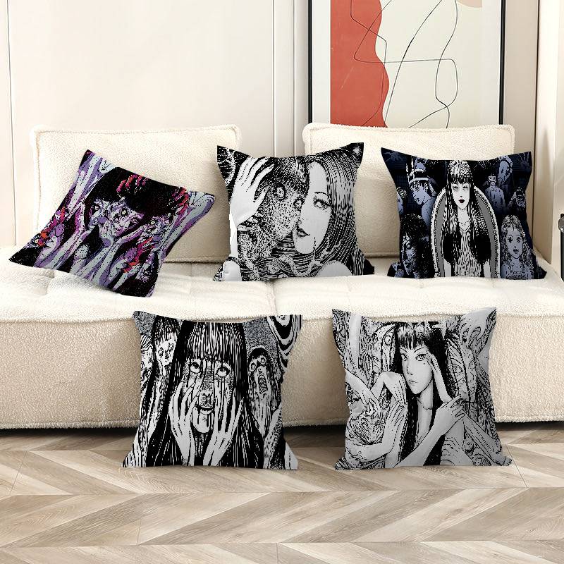 Japanese Junji Ito Tomie Pillow Gift Home Office Decoration Bedroom Sofa Car Cushion Cover Case 45X45