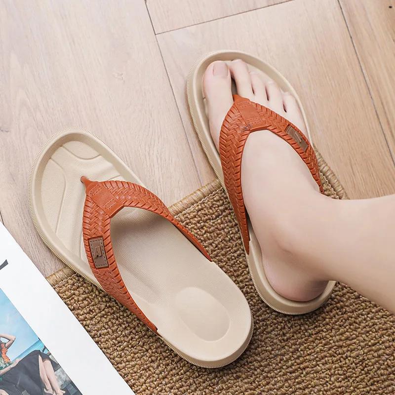 Fashion Men's Home Slippers Flip Flops 2025 EVA Summer Bathroom Slippers Outdoor Non-slip Sandals Soft Open Toe Beach Casual Shoes