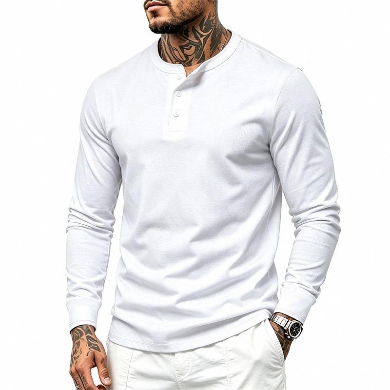 Herren S EU Größe Langarm T-Shirt Slim Fit Lässig Basisschicht