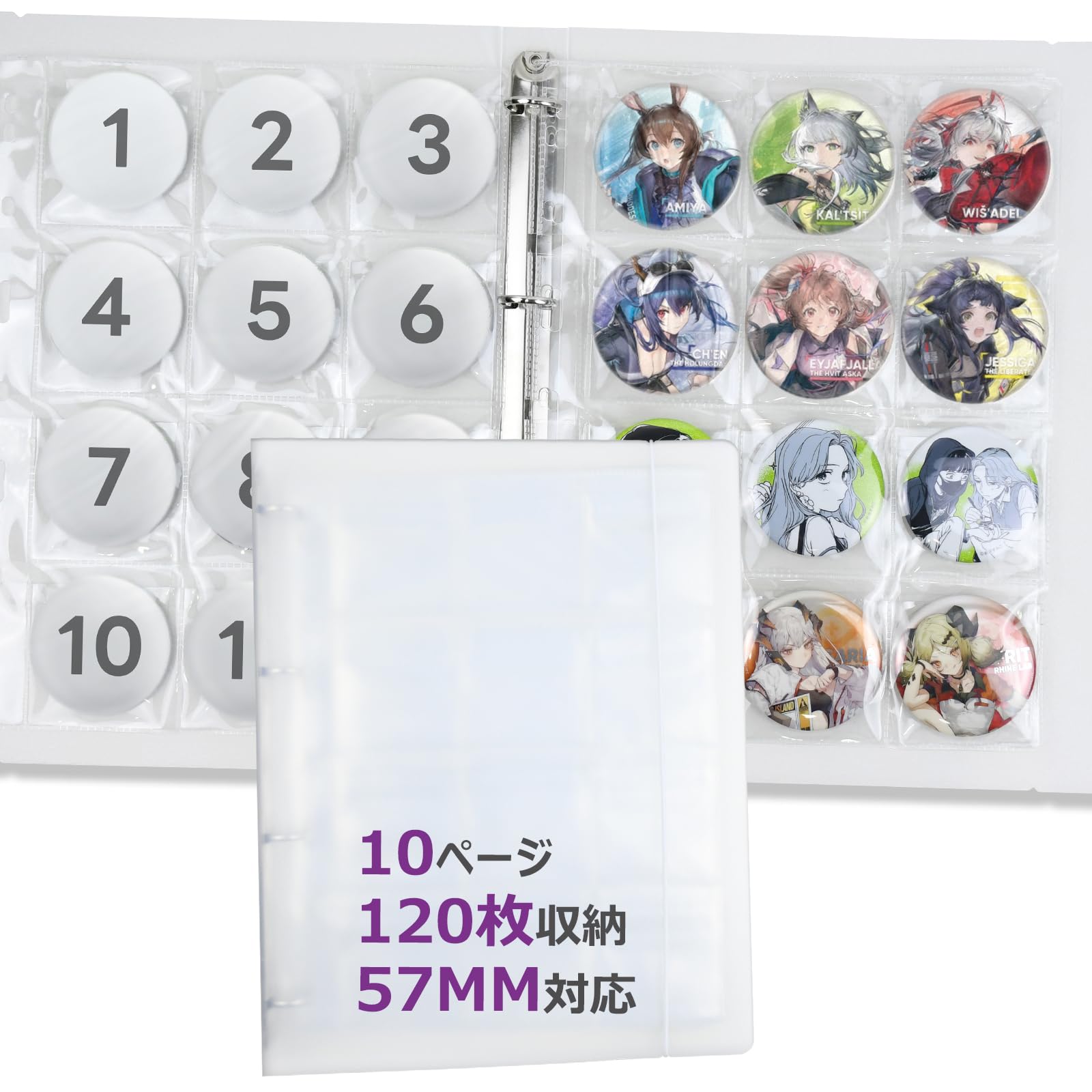 

Saeda Can Badge Storage 57mm Can Badge Large Holds 120 Dedicated File for Can Goods Prevents Hobby Storage Storage Otaku A4 Size Badge Storage 120 белый