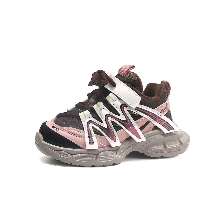 Kids' Fleece-Lined Sports Shoes 2025: New Autumn/Winter Soft-Soled Running Shoes for Boys & Versatile Casual Dad Shoes for Girls