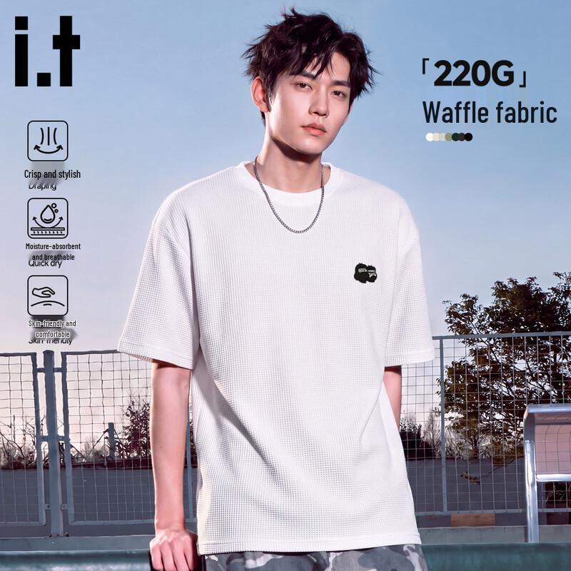 Fingercroxx IT Men s Waffle Knit Breathable Short Sleeve T-Shirt M