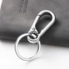Commercial Affairs Custom Logo Name Keychain Buckle Men Car Moto Genuine Leather Key Ring Chains Men Waist Personalized Gift
