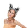 Nepbonten Vossen Wolvenoren Haarband Furry Handgemaakt Dierenoren Haarband Hoofddeksel Halloween Kostuum Cosplay Accessoires