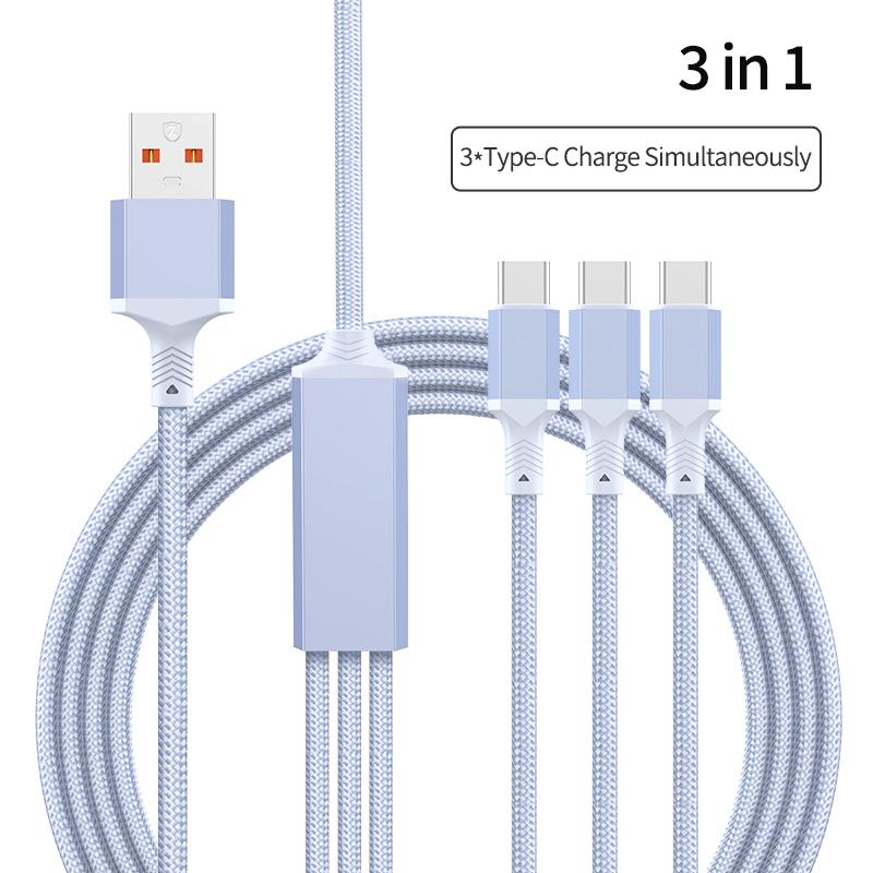 New Design 2-in-1 Hexagonal Braided PD100W USB Type-C Fast Charging Cable for iPhone 16/15 for for