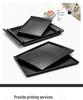 Black Melamine Japanese Sushi Tray - Long Shallow Plate for BBQ & Food Arrangement