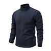 Men's Solid Color Textured Sweater Plus Velvet Thickened Casual High Collar Warm Knitted Pullover