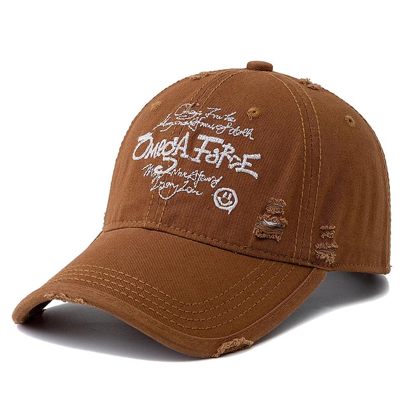 Hot Sale Unisex Baseball Cap Smile Letter Embroidered Cotton Hole Cap Dad Hat Men And Women Outdoor Washed Cotton Hat Cap