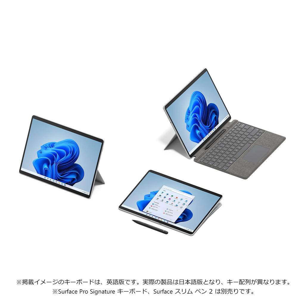 Microsoft Surface Pro 8 Office 2021 installed 13 inches 11th generation Platinum / H&B / / Core-i7 / 16GB/512GB / 8PX-00010