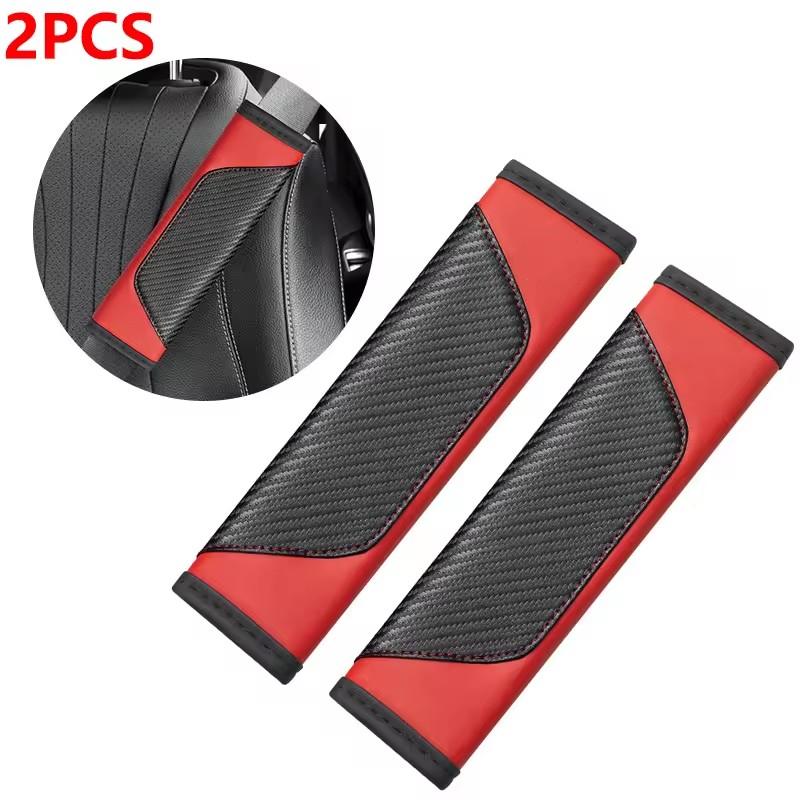 1PC/2PCS PU Leather Seat Belt Cover Pad - Soft Shoulder Protection, Breathable & Comfortable, Universal Car Accessories