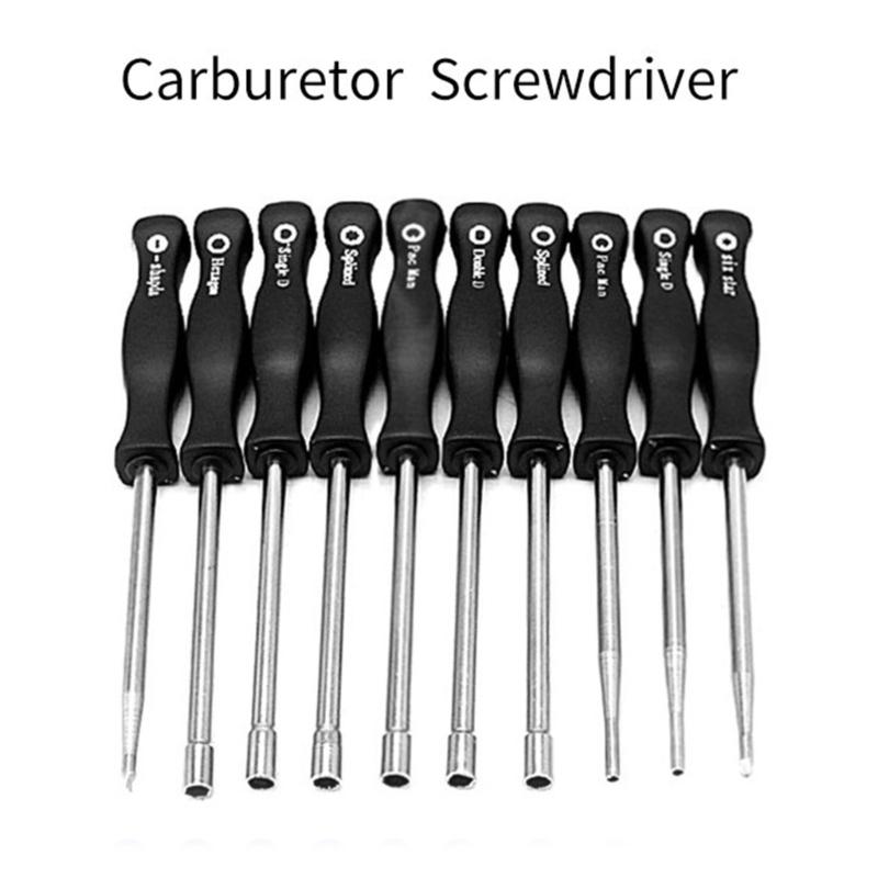 Pack Of 10 Multipurpose Carburetor Tuning Screwdrivers With Ergonomic Handles Suitable For Lawnmower Trimmer Maintenance