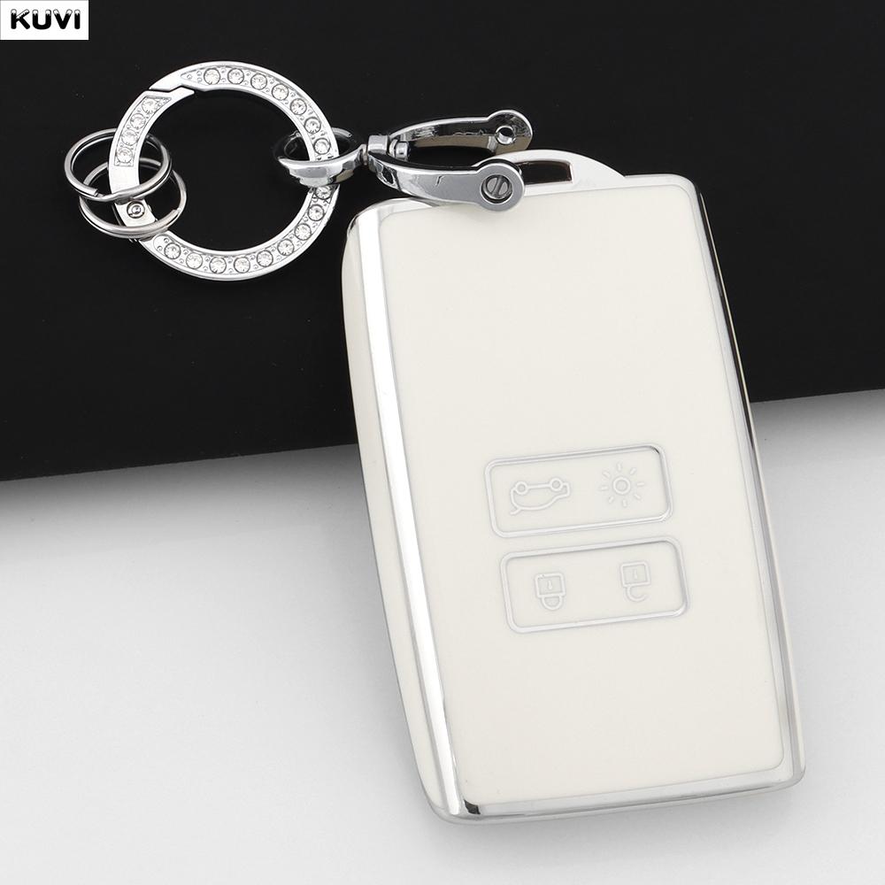 Soft TPU Shell Fob Holder Car Key Case Cover For Renault Espace 5 Kadjar Koleos Captur Megane 4 Talisman Arkana Dacia Sandero