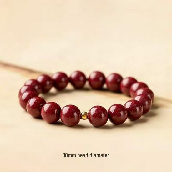 Cinnabar and Purple Bead Single Circle Bracelet - Yearly Charm Accessory