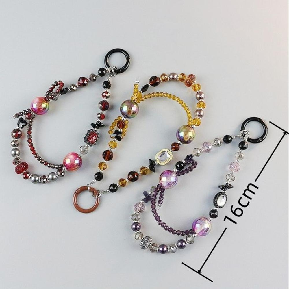 Colorful Beaded Phone Lanyard 26cm Short Phone Wristlet Strap Mobile Accessory