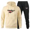 Fashion Printed Sweatshirt Pants Set Men Casual Sports Two-piece Head Thickened