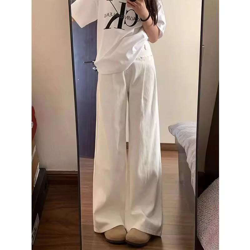 Off-White Retro Wijde Pijpen Jeans voor Dames - Herfst 2025