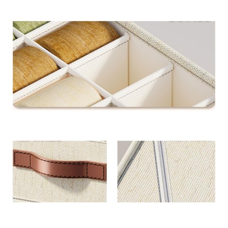 Schlafzimmer Baumwolle Leinen Unterwäsche Organizer Aufbewahrungsbox für Socken Schals und Dessous Reisefreundlicher Lingeriehalter