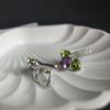 Silver Earrings with Natural Amethyst, Chrysolite (2183365)
