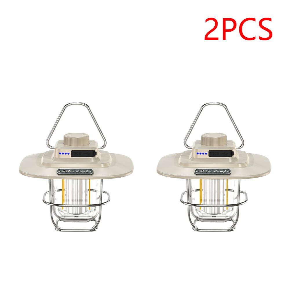 1-2PCS Camping Lantern 2000mA 3.8 W 3.7 V 3700-6500k Stepless Dimming Emergency Light Waterproof Rechargeable for Outdoors