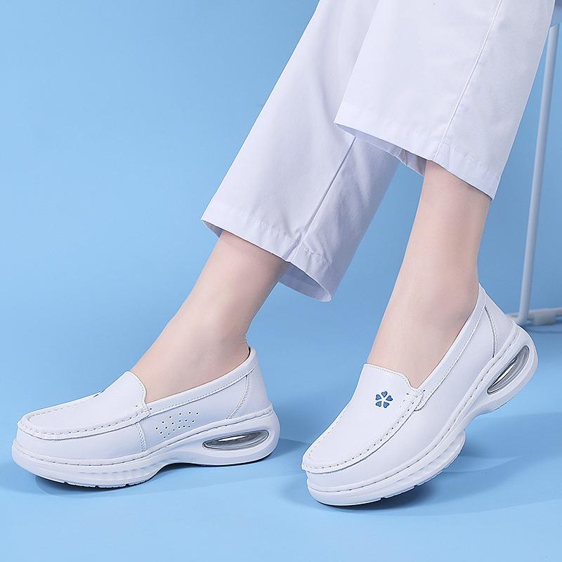 Spot Nurse Shoes Women's Summer Breathable Soft Sole Non-slip Air Cushion Thick Sole White Shoes Medical Black Work Shoes