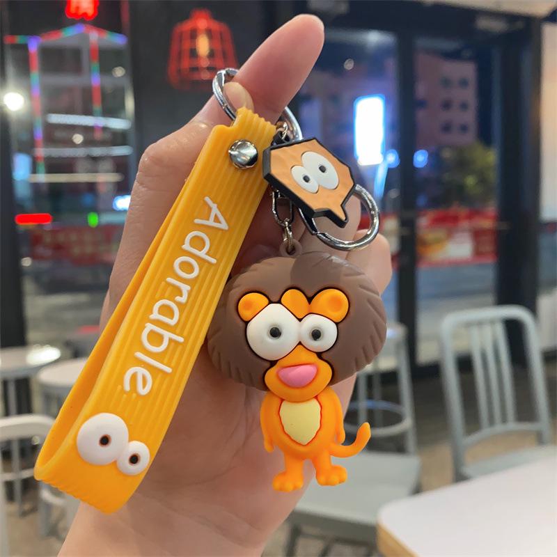 Cute Pop-Eyed Giraffe Keychain - Cartoon Animal Epoxy Bag Pendant