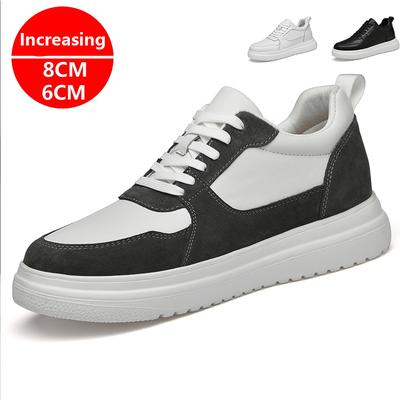 6cm 8cm Elevator Shoes Men Sports Casual Sneakers Low Cut Height Increasing Boarding Shoes Invisible Man Taller Lifting Flats