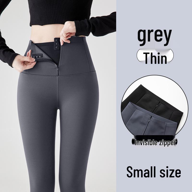 

Women s Zipper Abdomen Control Shark Skin Pants: Plus Velvet, Thick Warm Button-Up Yoga Base Layer for Autumn/Winter. M - 110-135 lbs