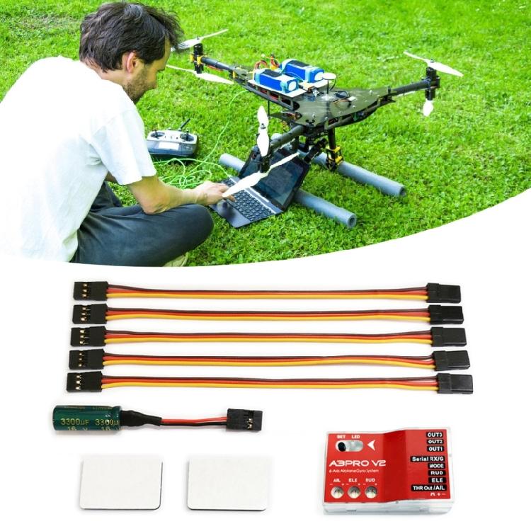 6 Axised Gyroscope Stabilizer A3 V2 Aeroplane Flight Controller for Remote Fixed Wing Aircraft Firmware Upgrades