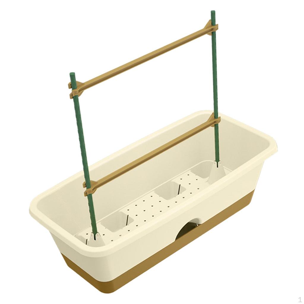 Balcony Planter Rectangle Box Drainage Hole Window Vegetable Flower for