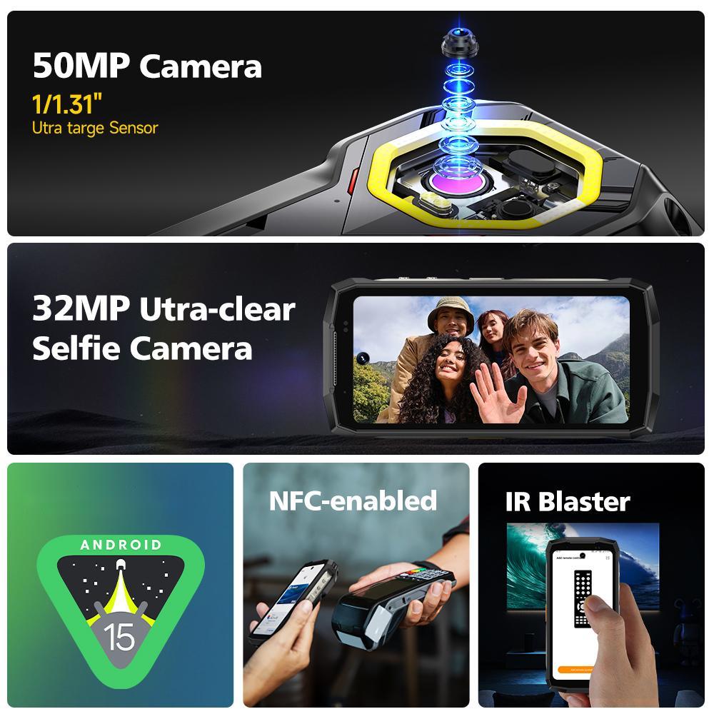 Ulefone Armor Mini 20T Pro 5G Thermal lmaging 4.7" Display Rugged Phone Android 15 6200mAh LED Light 16GB+256GB 33W Smartphone