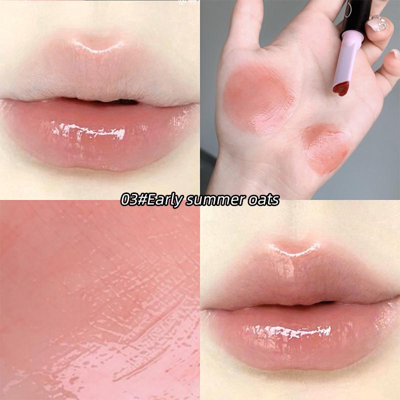 GEGE BEAR Moisturizing Solid Lip Gloss,  Moisturizing Mirror Holding Makeup Pure, Boiled Water Lip Gloss