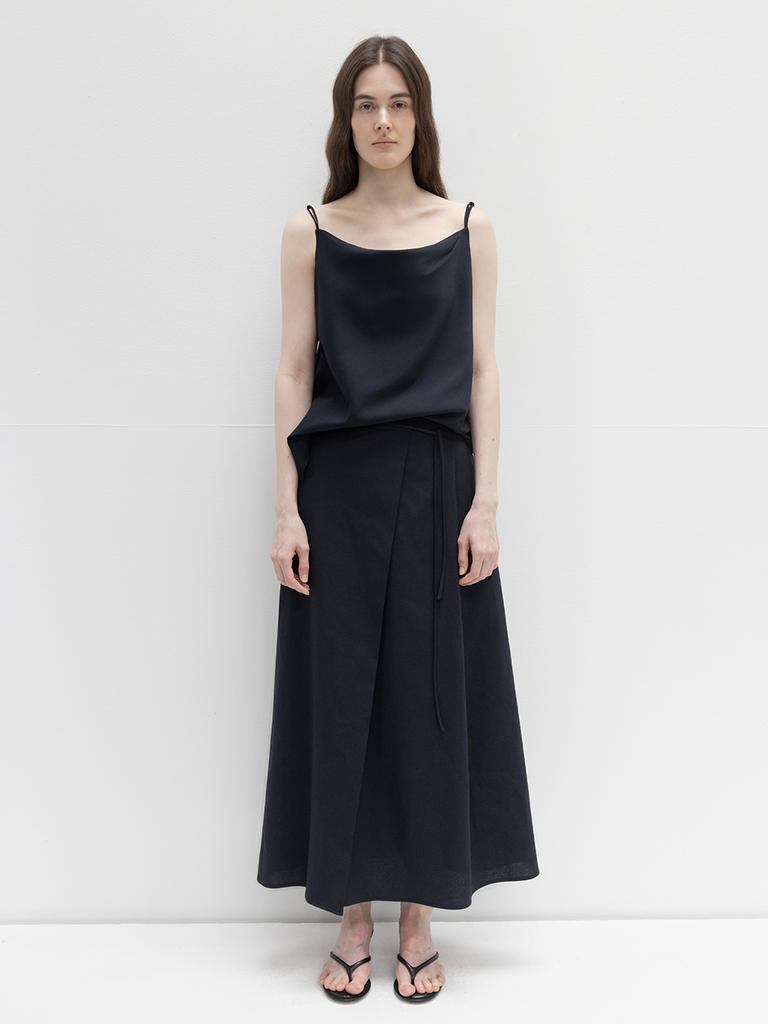 RRACE Cowl Neck Sleeveless Blouse_Dark Navy