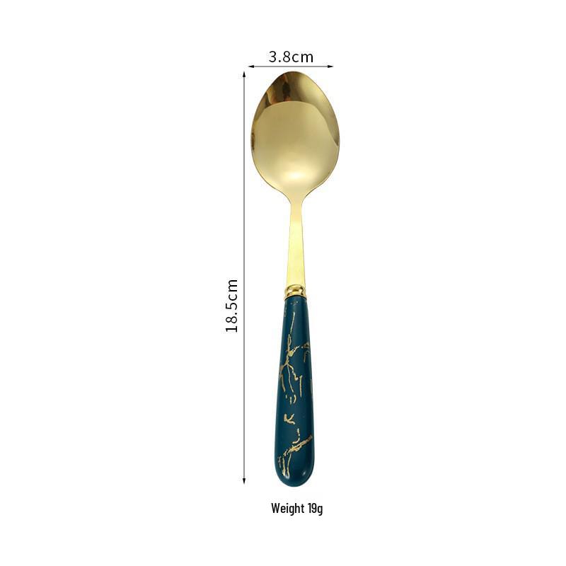 Stainless Steel 24-Piece Cutlery Set: Western Style Steak Knife, Fork, Spoon with Imitation Ceramic Handle In Gift Box.