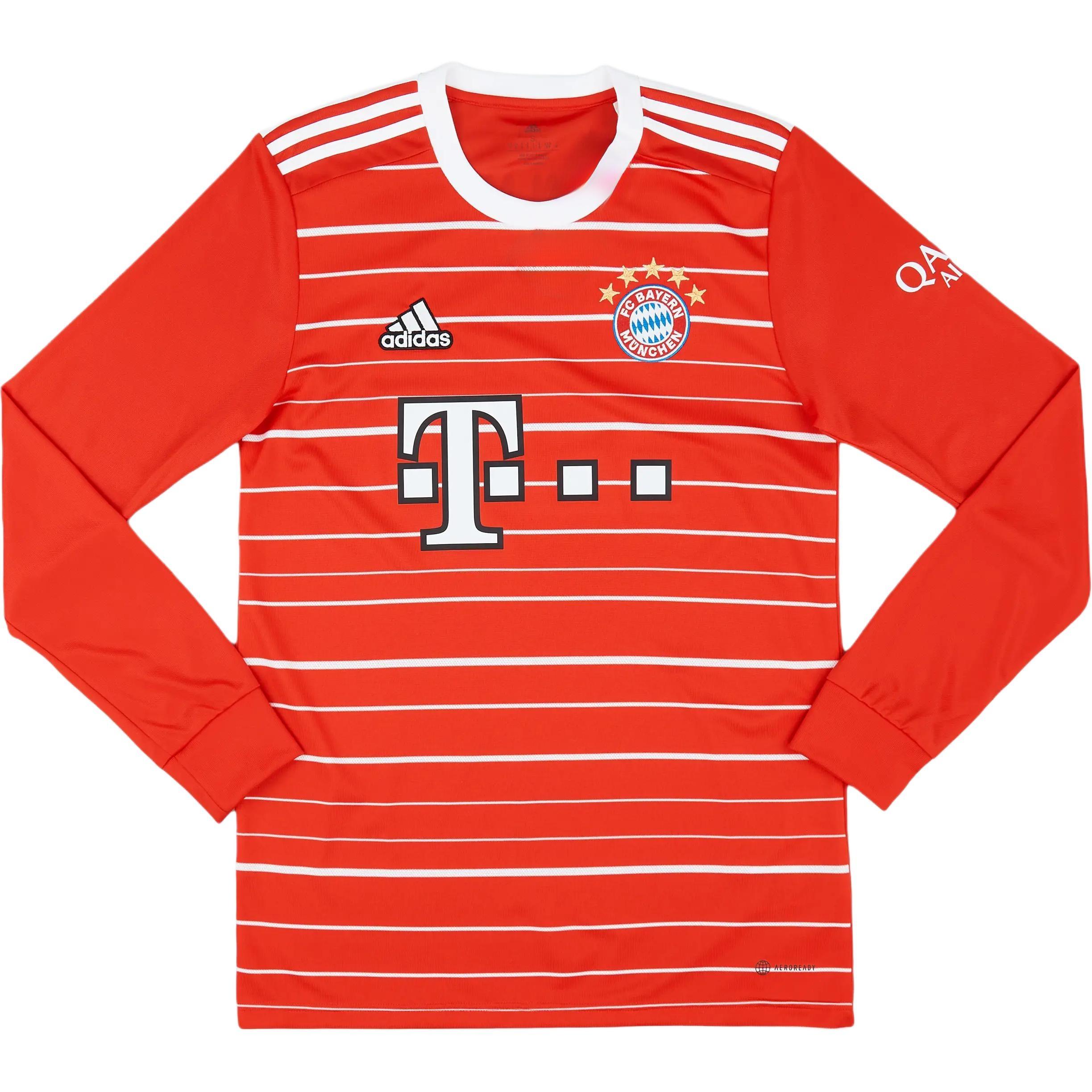 adidas FC Bayern Munich 22/23 L/S Home Jersey Asia Sizing Asia Sizing Red Men s H64093 S